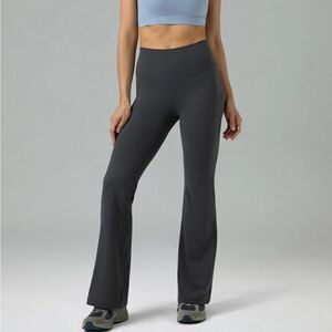 Colorfulkoala Dreamlux Yoga Flare Legging Pant Dark Carbon Gray Large NEW